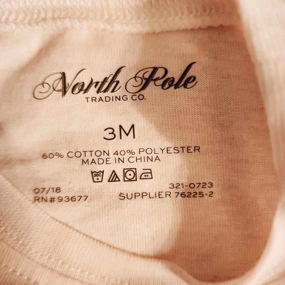 NWT 2 Piece Lot North Pole Baby Christmas Onsie Size 3M Red White Infant Holiday - Picture 6 of 9